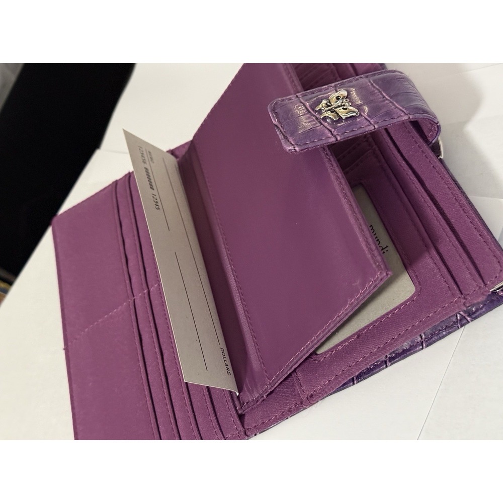 Large Mundi Purple w/ Butterfly Accent Women's Wallet - Picture 10 of 10